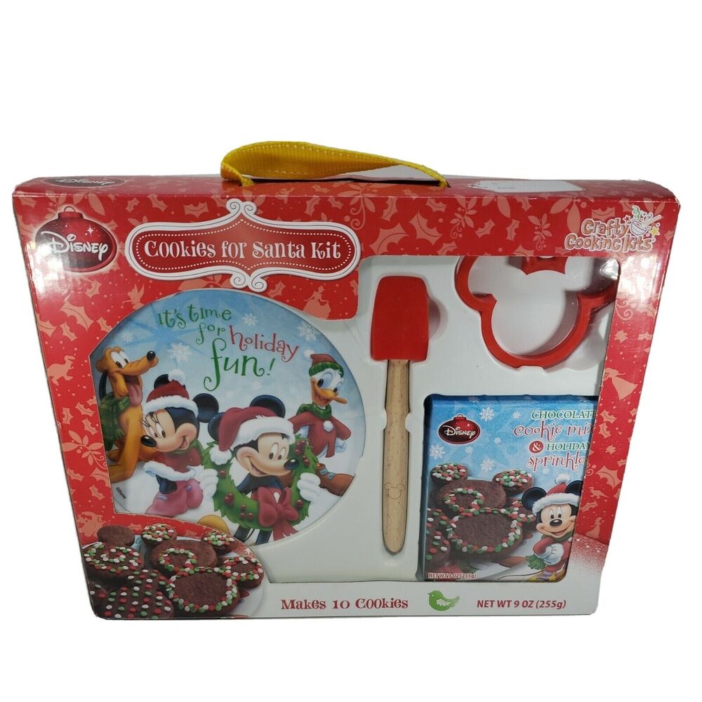 Disney Cookies for Santa Kit Decorative Plate Mickey Cutter Spatula DO NOT EAT